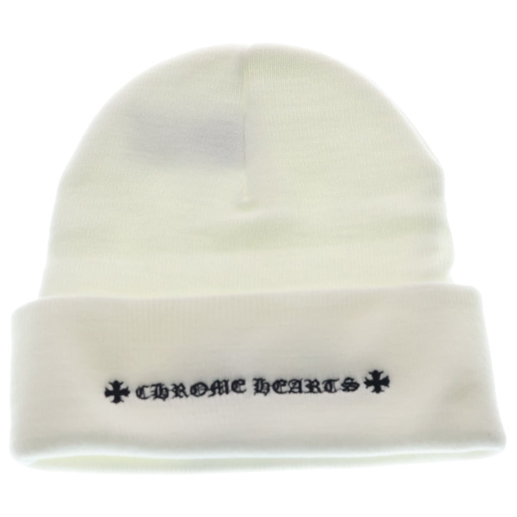 CHROME HEARTS(クロムハーツ) CH Logo Embroidery Acrylic Beanie CHロゴ刺繍ビーニー ニット帽 ホワイト