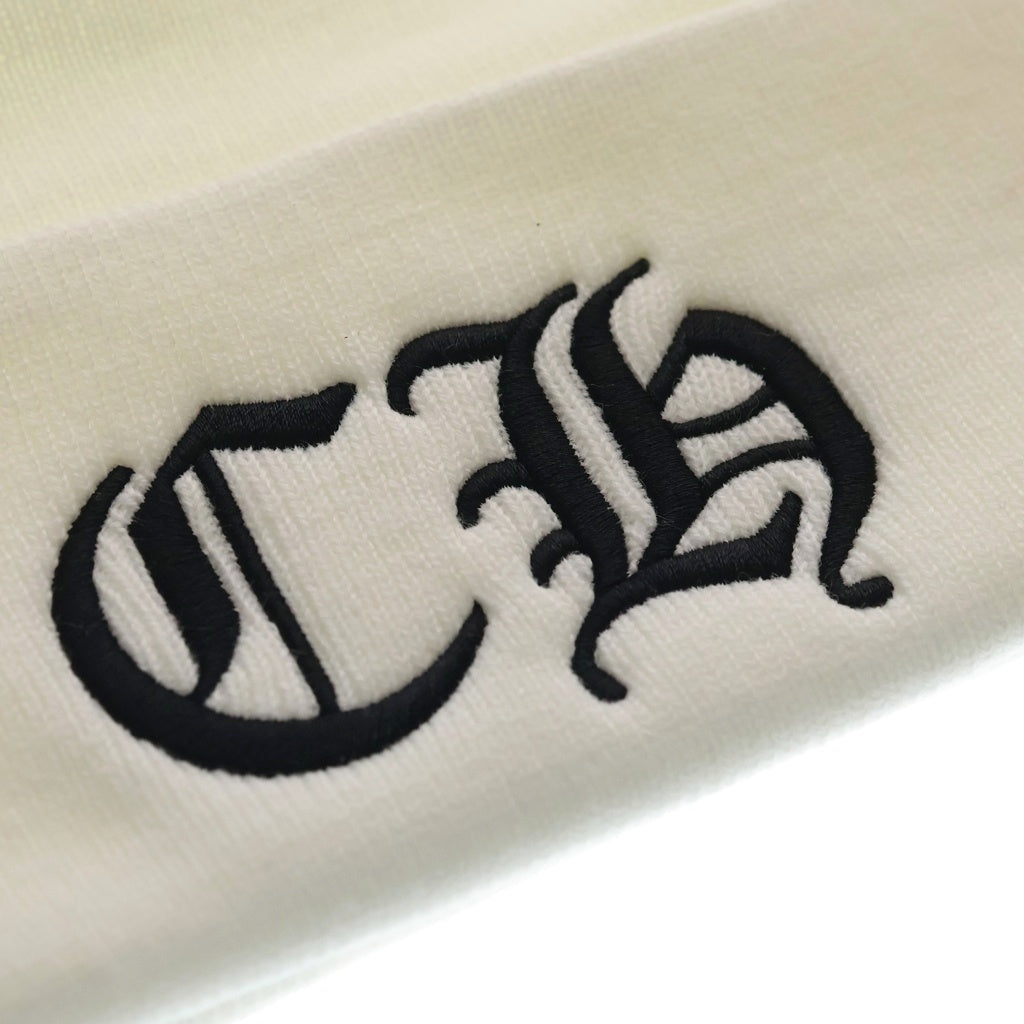 CHROME HEARTS(クロムハーツ) CH Logo Embroidery Acrylic Beanie CHロゴ刺繍ビーニー ニット帽 ホワイト