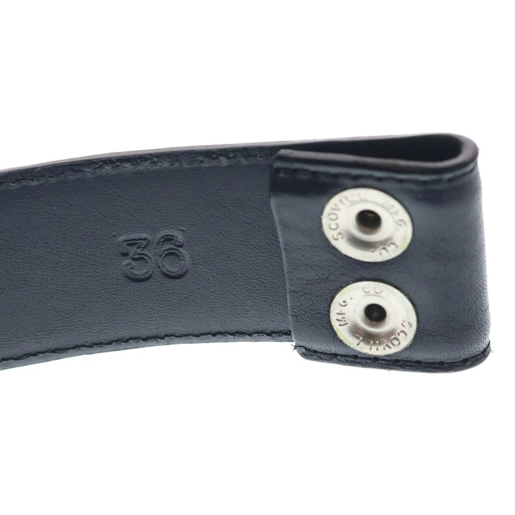 CHROME HEARTS(クロムハーツ) 1.5 STRAP 1.5インチ ホースシューリベッツ レザーベルトストラップ ブラック レディース