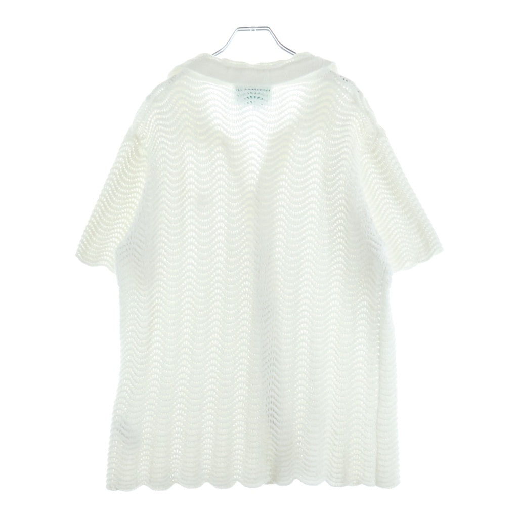CASABLANCA(カサブランカ) WAVY CROCHET SHIRT クロシェ 半袖シャツ MS24-KW-379-01 ホワイト