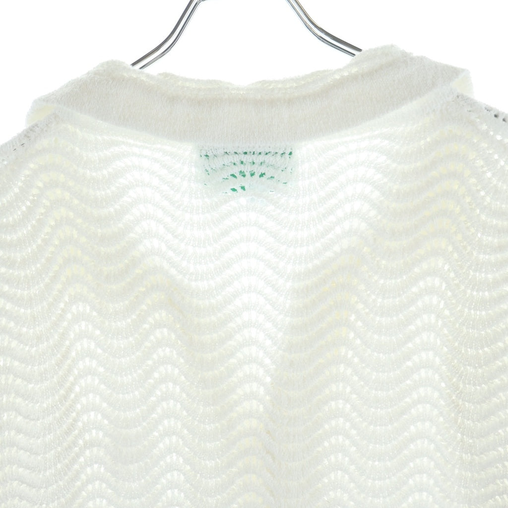 CASABLANCA(カサブランカ) WAVY CROCHET SHIRT クロシェ 半袖シャツ MS24-KW-379-01 ホワイト