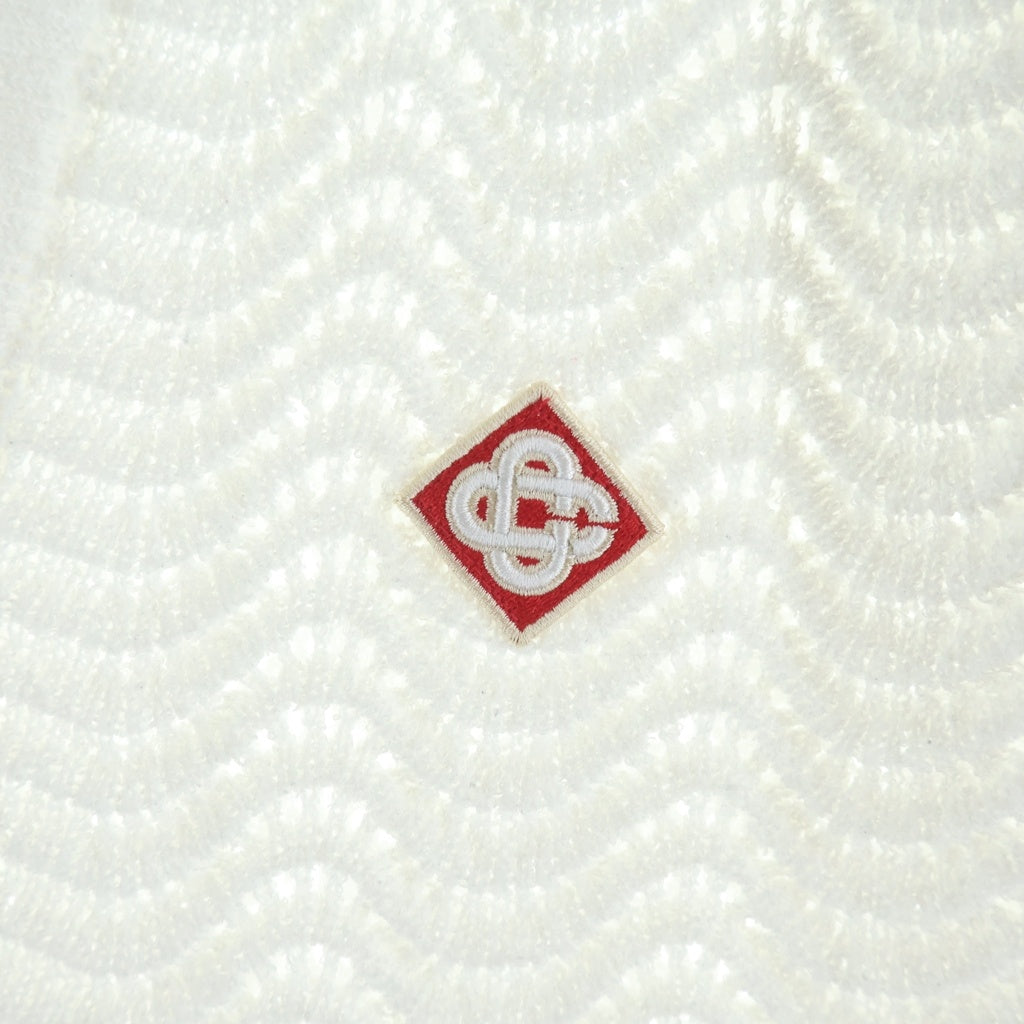 CASABLANCA(カサブランカ) WAVY CROCHET SHIRT クロシェ 半袖シャツ MS24-KW-379-01 ホワイト