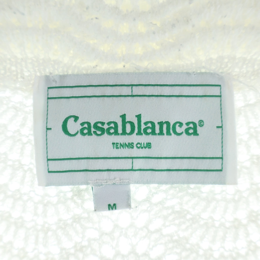 CASABLANCA(カサブランカ) WAVY CROCHET SHIRT クロシェ 半袖シャツ MS24-KW-379-01 ホワイト