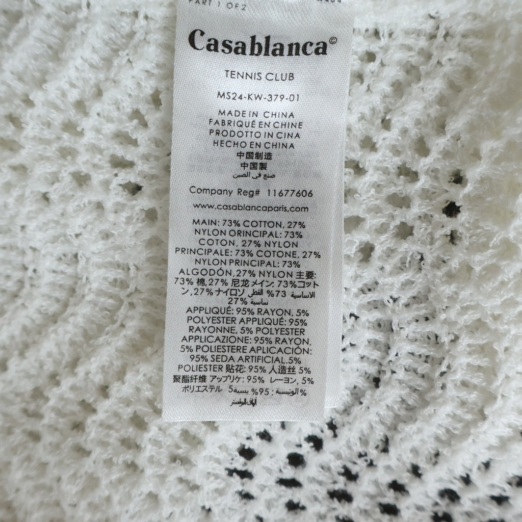 CASABLANCA(カサブランカ) WAVY CROCHET SHIRT クロシェ 半袖シャツ MS24-KW-379-01 ホワイト
