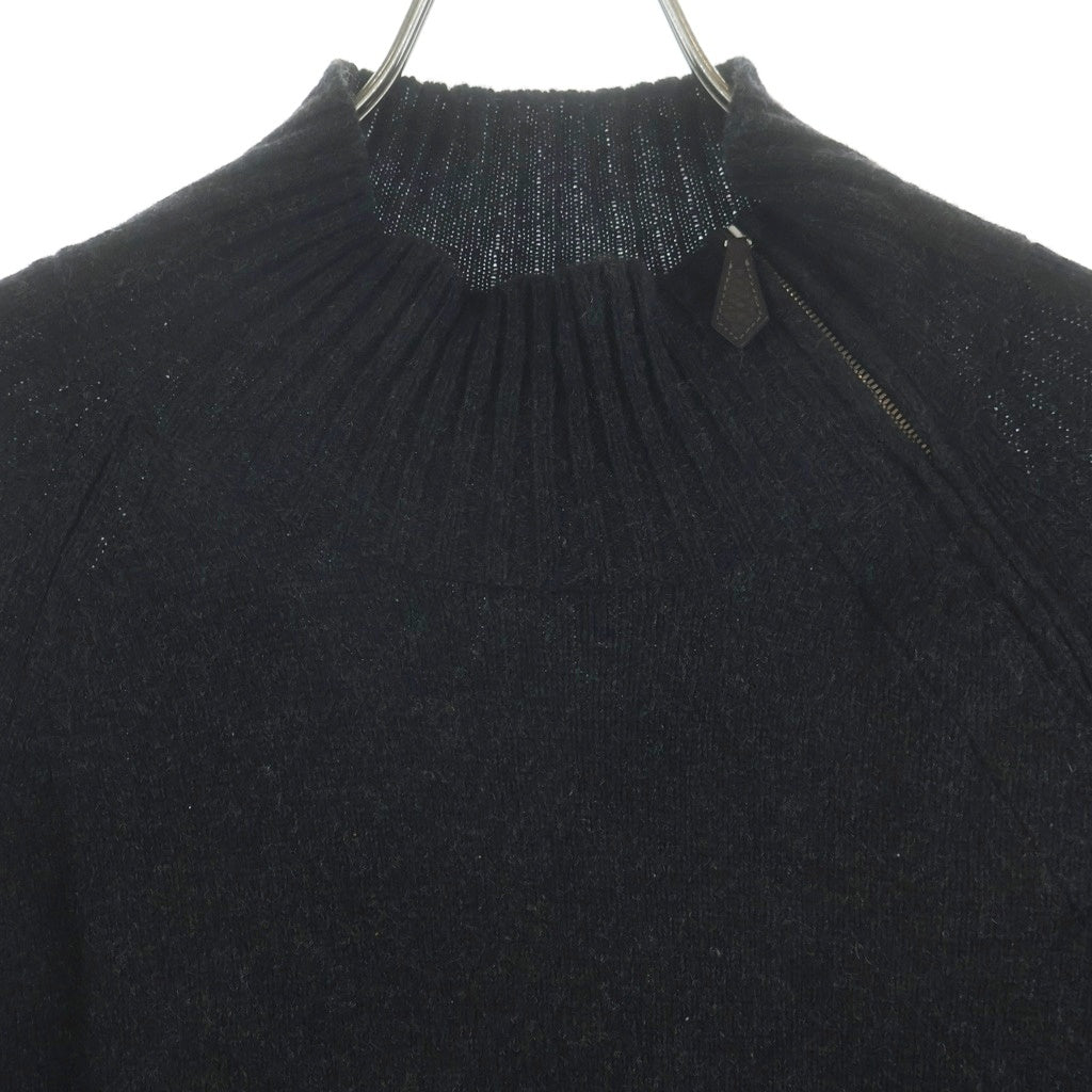 HERMES(エルメス) ネックジップ カシミヤ タートルネックセーター グレー