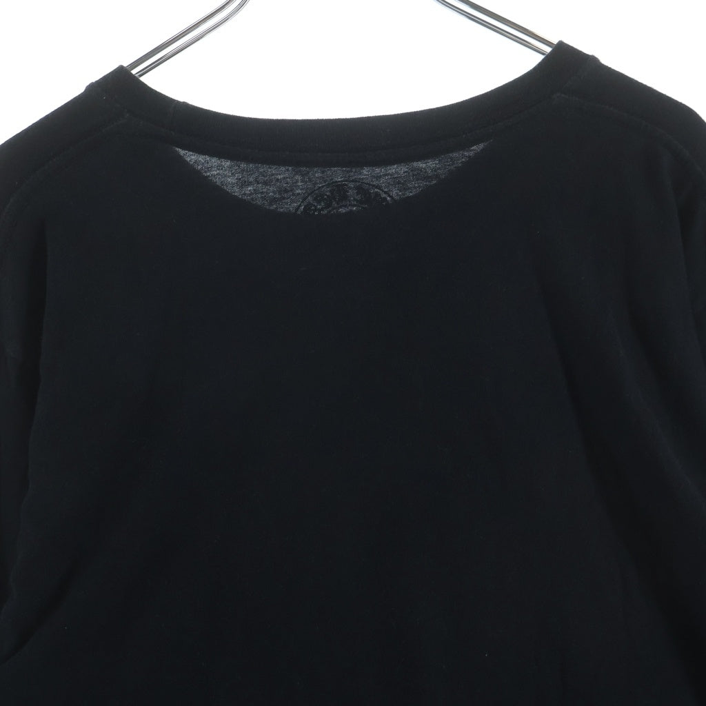CHROME HEARTS(クロムハーツ) CH LS NECK LOGO ネックロゴプリント 袖ロゴ 長袖Tシャツ ロングスリーブカットソー ブラック