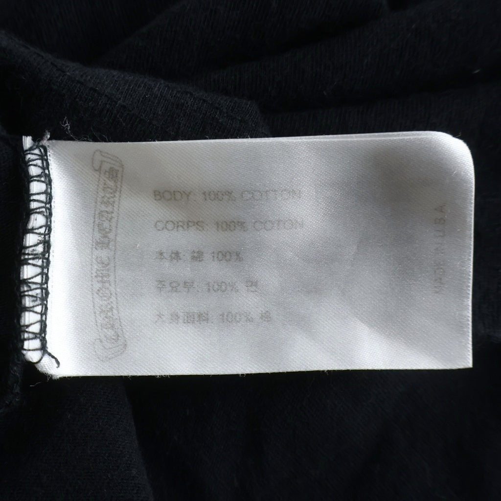 CHROME HEARTS(クロムハーツ) CH LS NECK LOGO ネックロゴプリント 袖ロゴ 長袖Tシャツ ロングスリーブカットソー ブラック