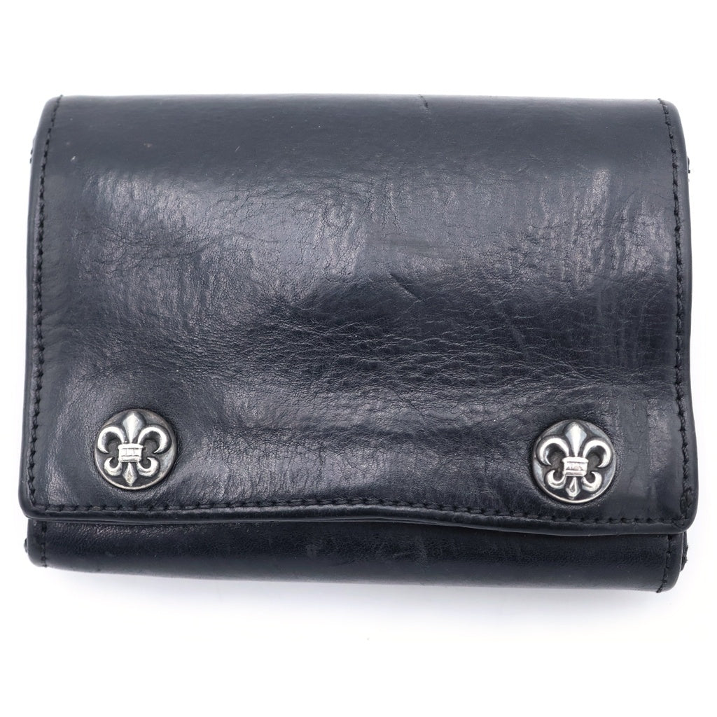 CHROME HEARTS(クロムハーツ) 3FOLD 3フォールド BSフレアボタン レザーウォレット 財布 ブラック