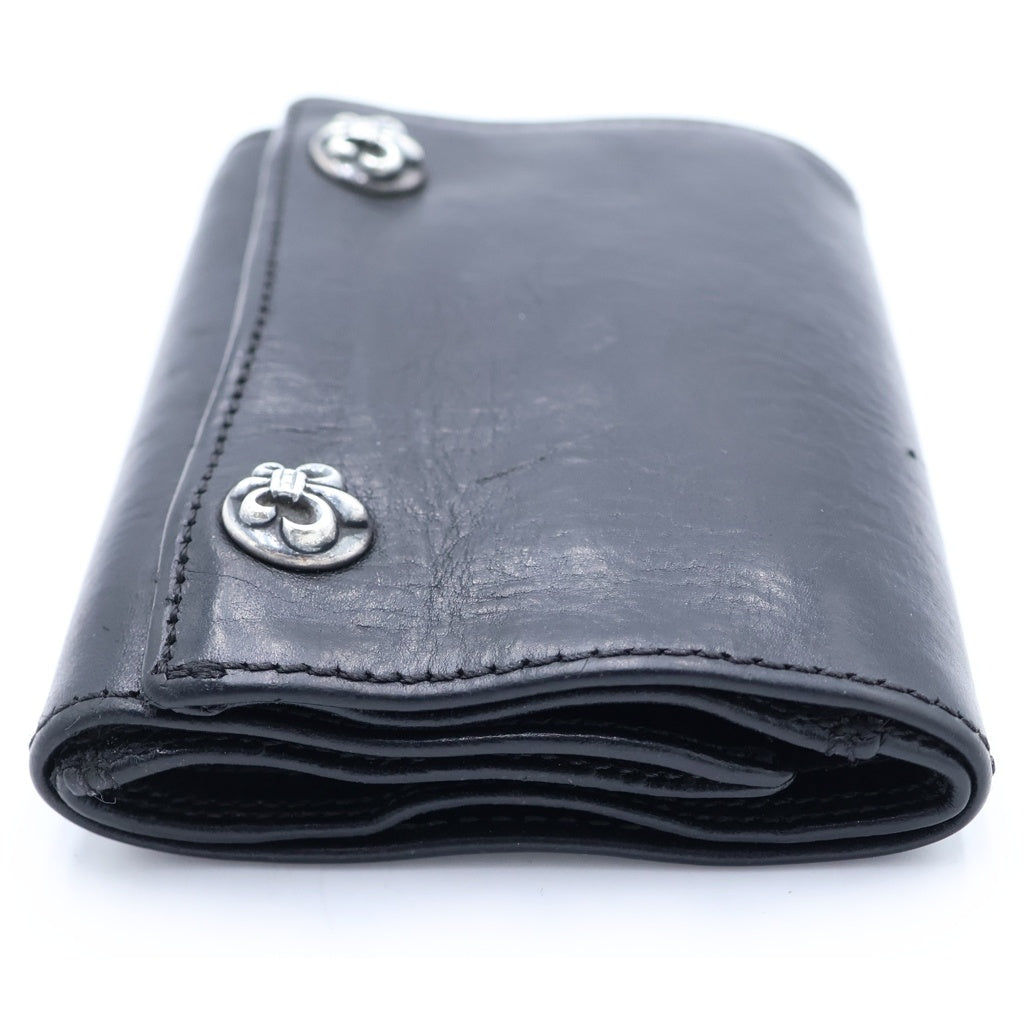 CHROME HEARTS(クロムハーツ) 3FOLD 3フォールド BSフレアボタン レザーウォレット 財布 ブラック