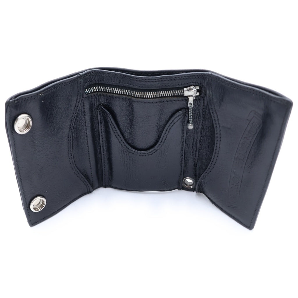 CHROME HEARTS(クロムハーツ) 3FOLD 3フォールド BSフレアボタン レザーウォレット 財布 ブラック