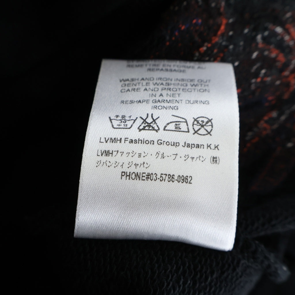 GIVENCHY(ジバンシィ) Back Pig Fire バッグピッグファイアー ロゴ刺繍 プルオーバースウェットパーカー ブラック BMJ01A30AF
