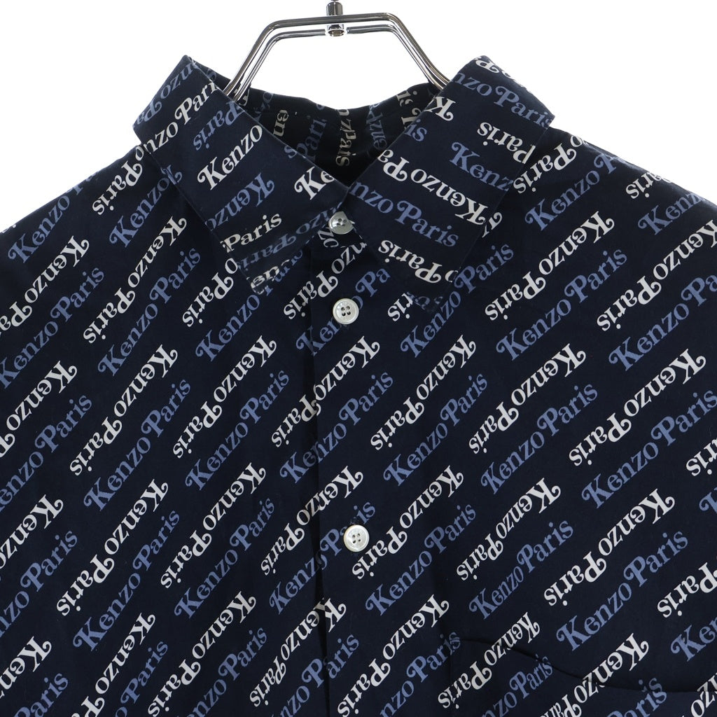 KENZO(ケンゾー) ×Verdy logo-print shirt 114740 FE55CH4219P2-1 ロゴプリント 長袖シャツ ブルー