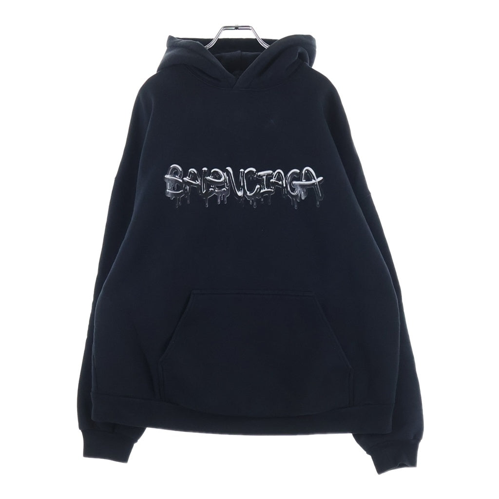 BALENCIAGA(バレンシアガ) 22SS スライムペイントロゴ プルオーバー パーカー ワイドフィット オーバーサイズフーディー 674986 TLVF2