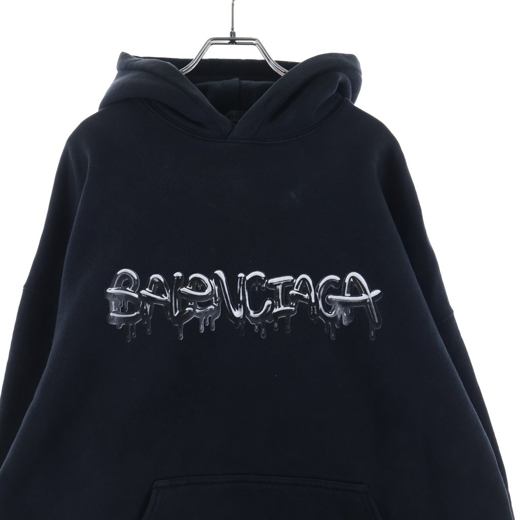 BALENCIAGA(バレンシアガ) 22SS スライムペイントロゴ プルオーバー パーカー ワイドフィット オーバーサイズフーディー 674986 TLVF2
