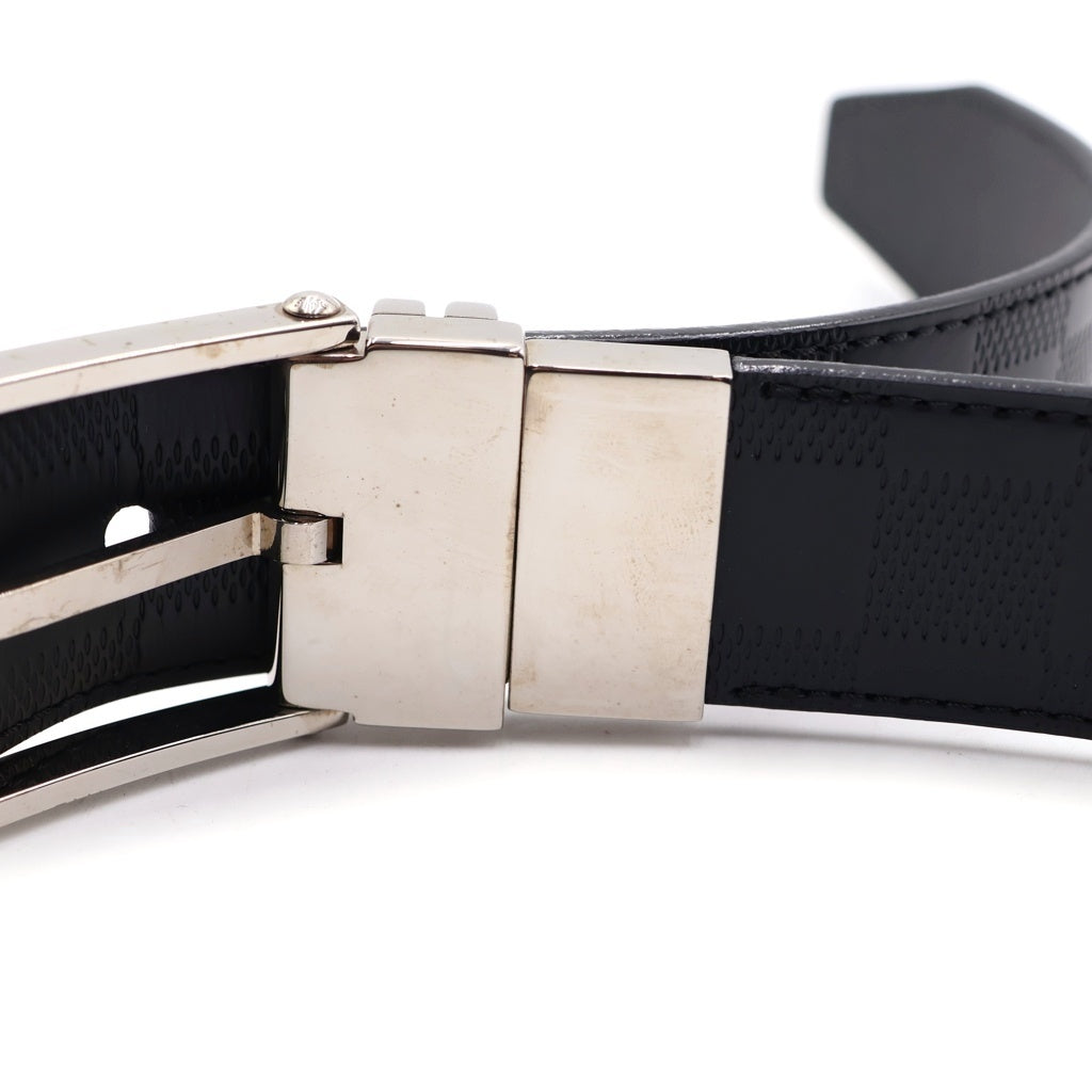 LOUIS VUITTON(ルイヴィトン) サンチュール ボストン ダミエ アンフィニ ベルト シルバーバックル ブラック M9674
