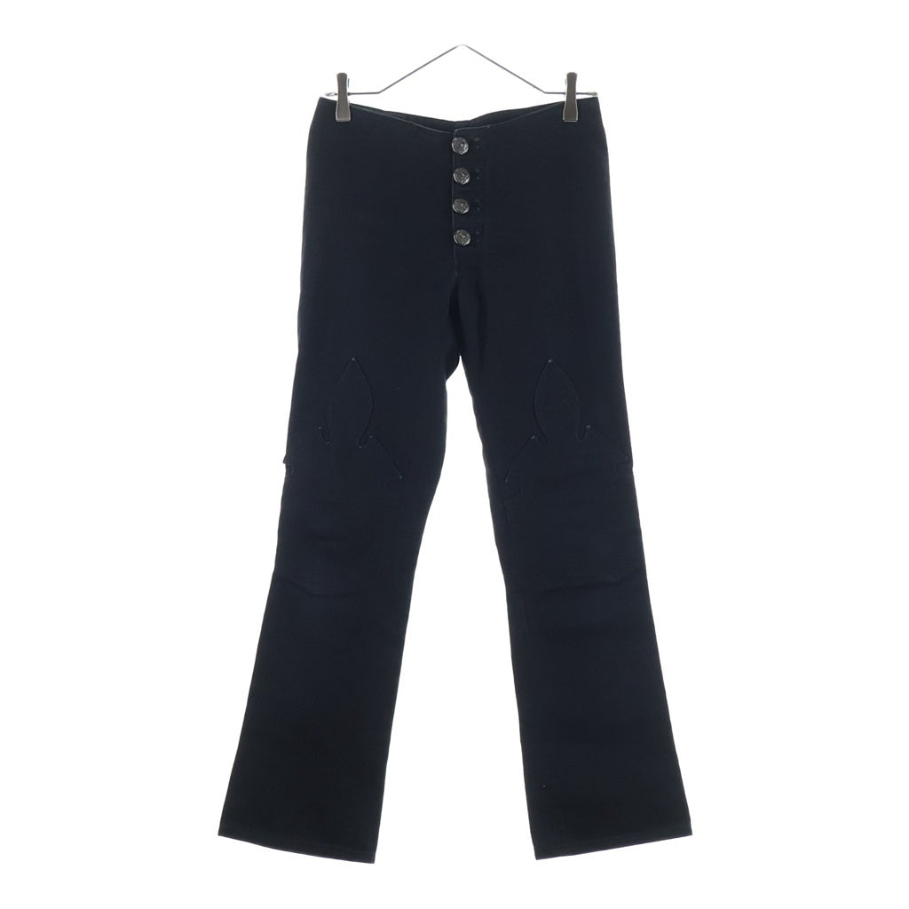CHROME HEARTS(クロムハーツ) OLD JEAN SL FLEURKNEE オールド フレアニー ボタンフライデニムパンツ レディース ブラック