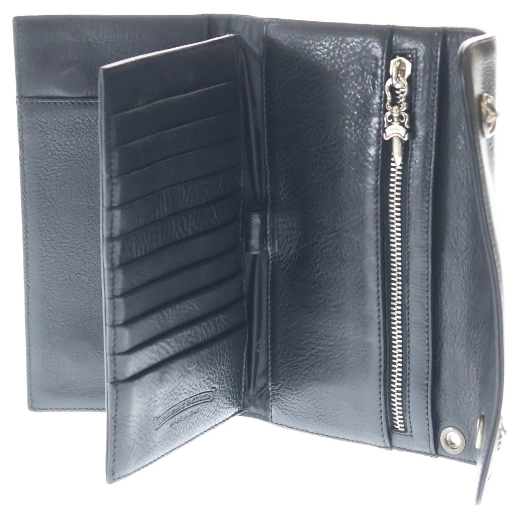 CHROME HEARTS(クロムハーツ) WAVE ウェーブ レザーウォレット 財布 ブラックBCA375