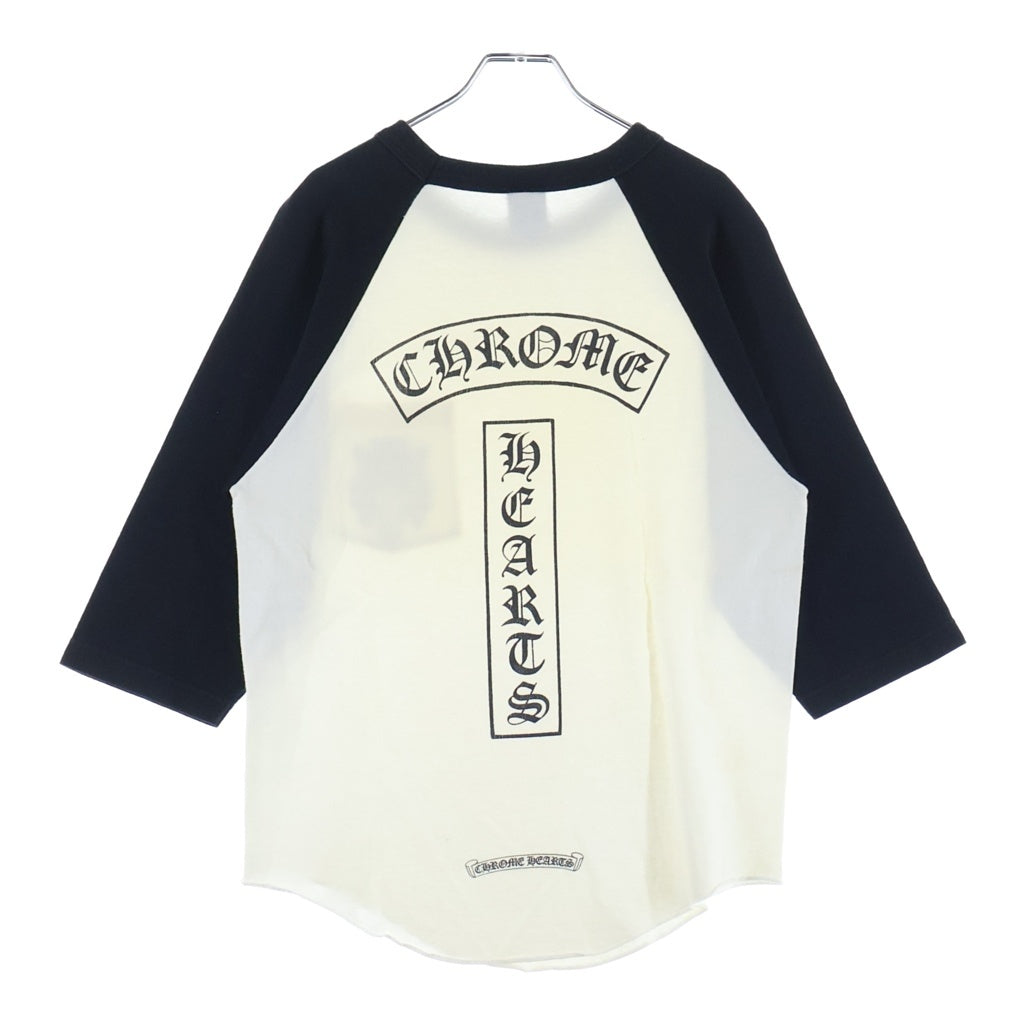 CHROME HEARTS(クロムハーツ) Vine Dagger L/S Tee ヴァインダガー Tバープリント ラグラン長袖Tシャツ ホワイト/ブラック