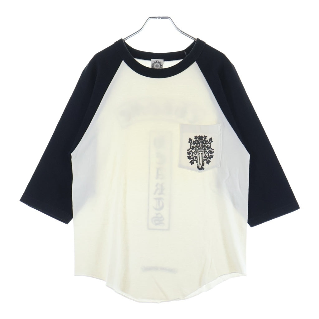 CHROME HEARTS(クロムハーツ) Vine Dagger L/S Tee ヴァインダガー Tバープリント ラグラン長袖Tシャツ ホワイト/ブラック