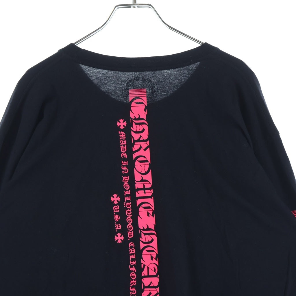 CHROME HEARTS(クロムハーツ) CH Box Logo L/S Tee CHボックスロゴプリント長袖Tシャツ ブラック/ピンク