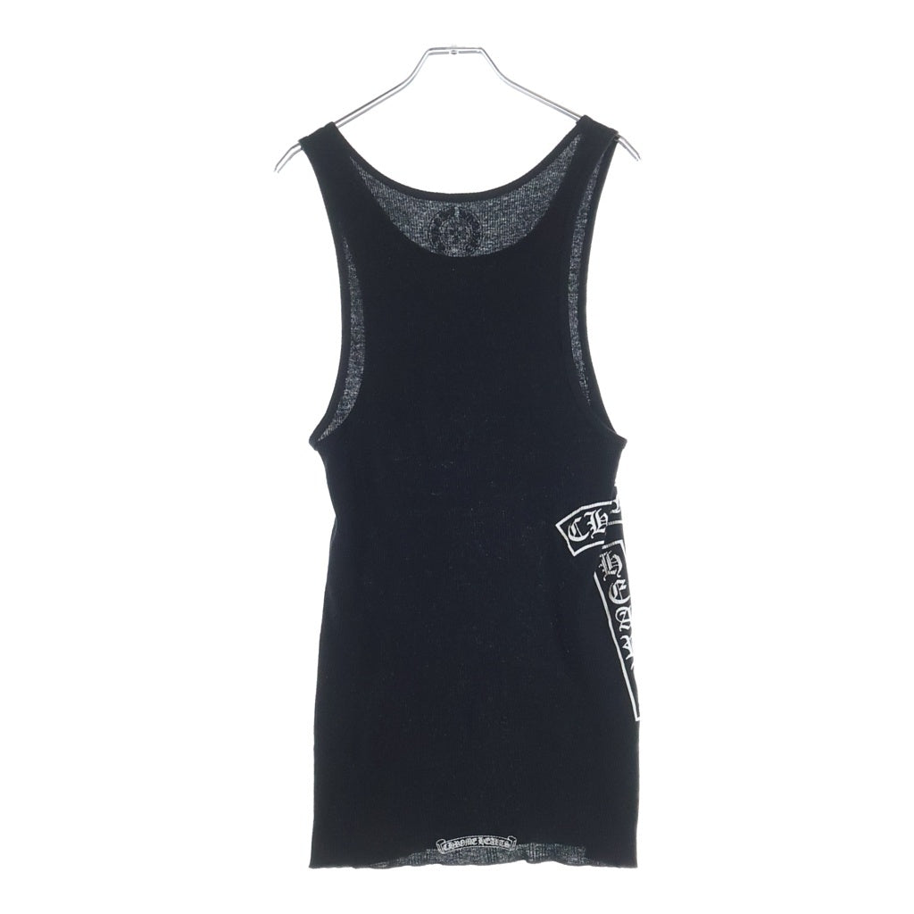CHROME HEARTS(クロムハーツ) Vertical Side Logo Tank Top ヴァーティカル サイドロゴ Tバー プリントタンクトップ ブラック