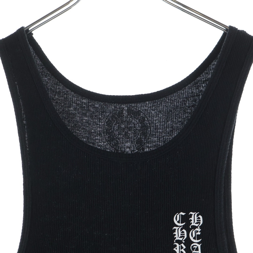 CHROME HEARTS(クロムハーツ) Vertical Side Logo Tank Top ヴァーティカル サイドロゴ Tバー プリントタンクトップ ブラック