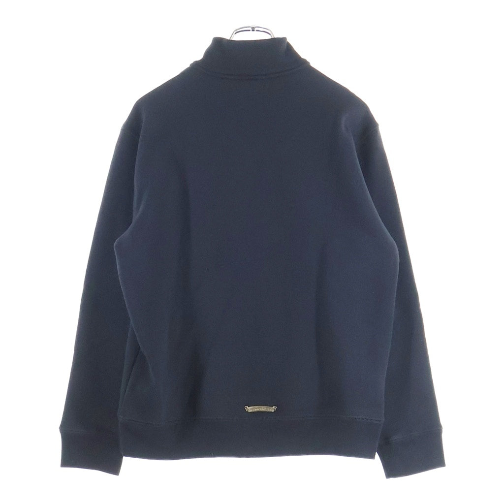 CHROME HEARTS(クロムハーツ) Y NOT Cross Leather Patch Half Zip Sweat Shirt ワイノット クロスパッチ ハーフジップスウェットシャツ ブラック