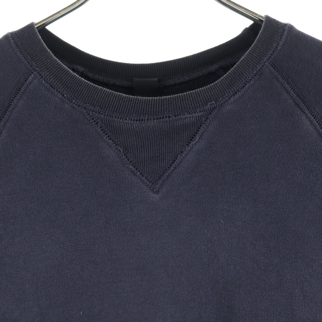 CHROME HEARTS(クロムハーツ) Y NOT Cross Leather Patch Sweatshirt ワイノット レザー クロスパッチ スウェットシャツ クルーネックトレーナー ネイビー/レッド