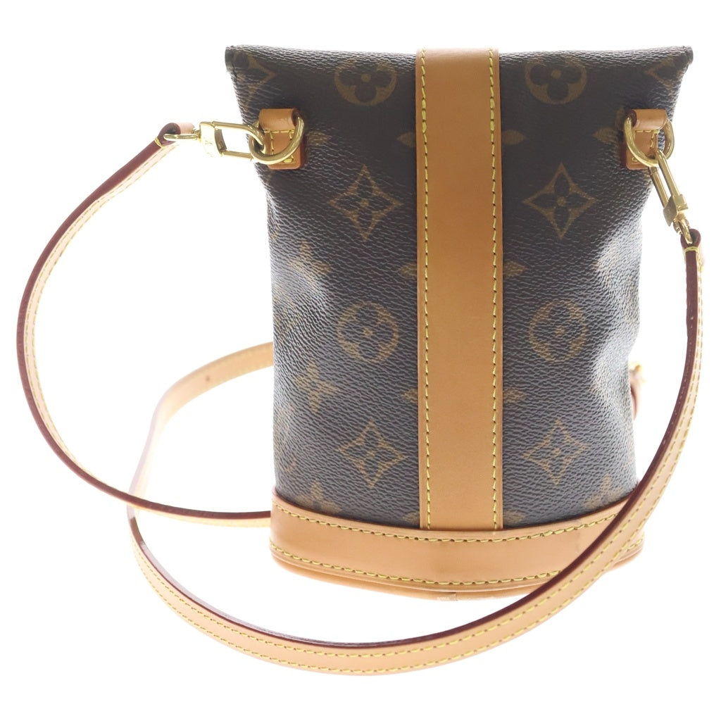 LOUIS VUITTON(ルイヴィトン) モノグラム エンべロップ ポーチ ショルダーバッグ ブラウン レザー×PVC M14056 ゴールド金具 レディース