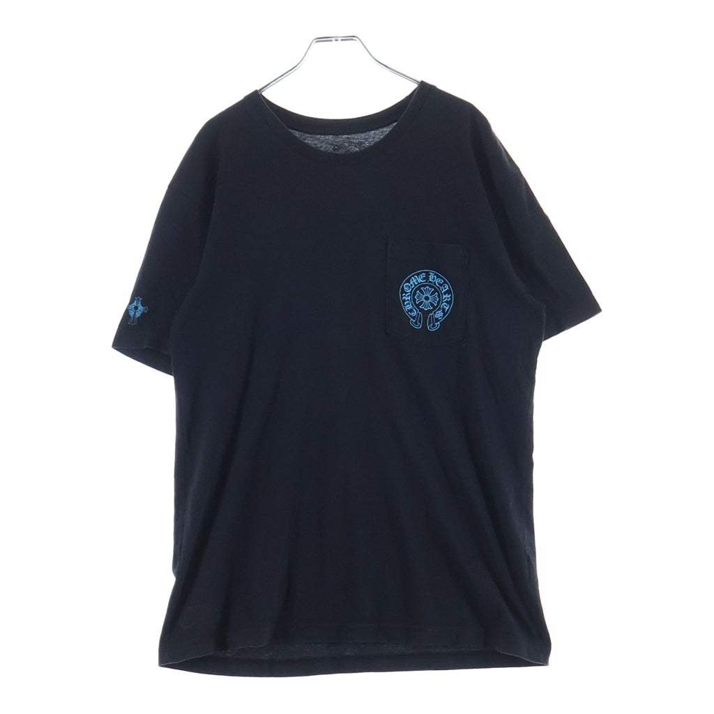 CHROME HEARTS(クロムハーツ) 3 CEMETERY CROSS 3セメタリークロスプリント クルーネック半袖Tシャツカットソー ブラック/ブルー