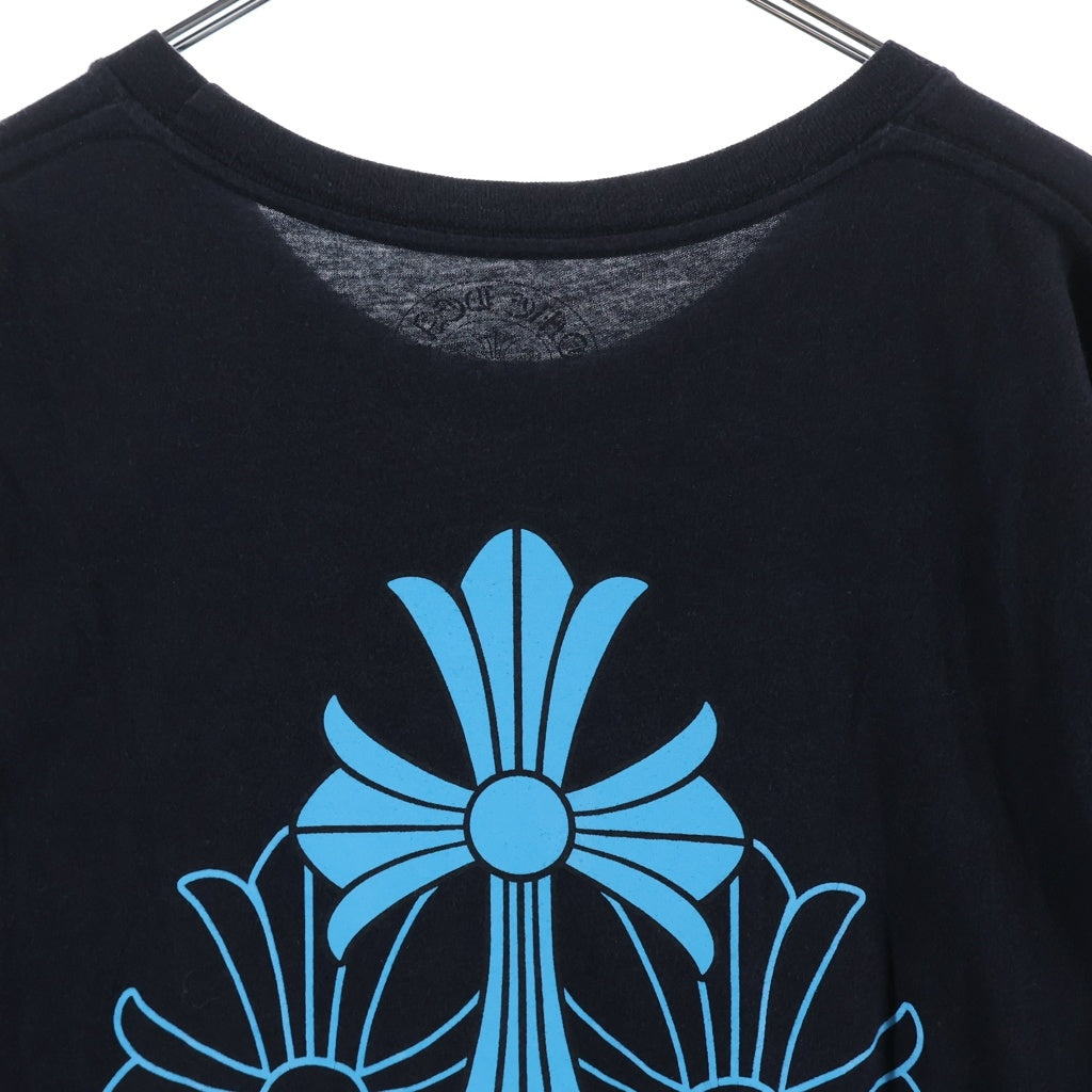 CHROME HEARTS(クロムハーツ) 3 CEMETERY CROSS 3セメタリークロスプリント クルーネック半袖Tシャツカットソー ブラック/ブルー