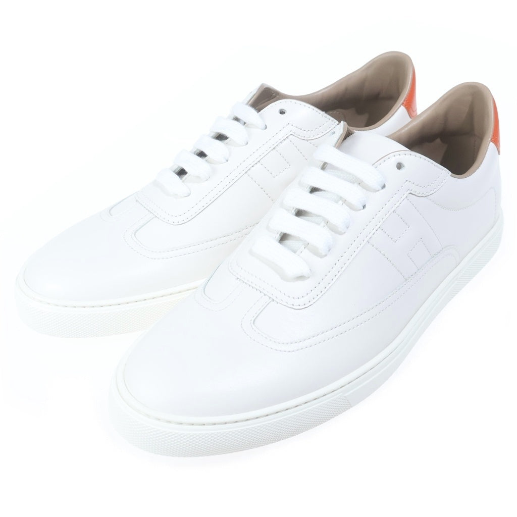 HERMES(エルメス) クイッカー ローカットスニーカー ホワイト/オレンジ H102190ZH09420
