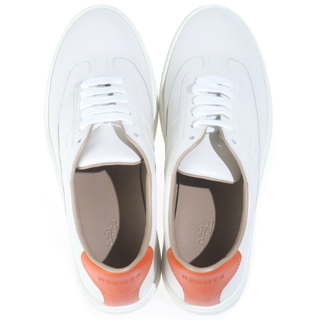 HERMES(エルメス) クイッカー ローカットスニーカー ホワイト/オレンジ H102190ZH09420