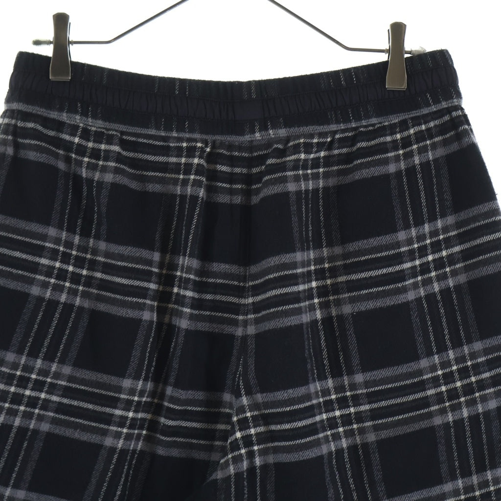 CHROME HEARTS(クロムハーツ) Y NOT After School Cross Patch Flannel Shorts ワイノット アフタースクール クロスパッチ付きフランネルショーツ チェック柄ハーフパンツ ブラック/グレー