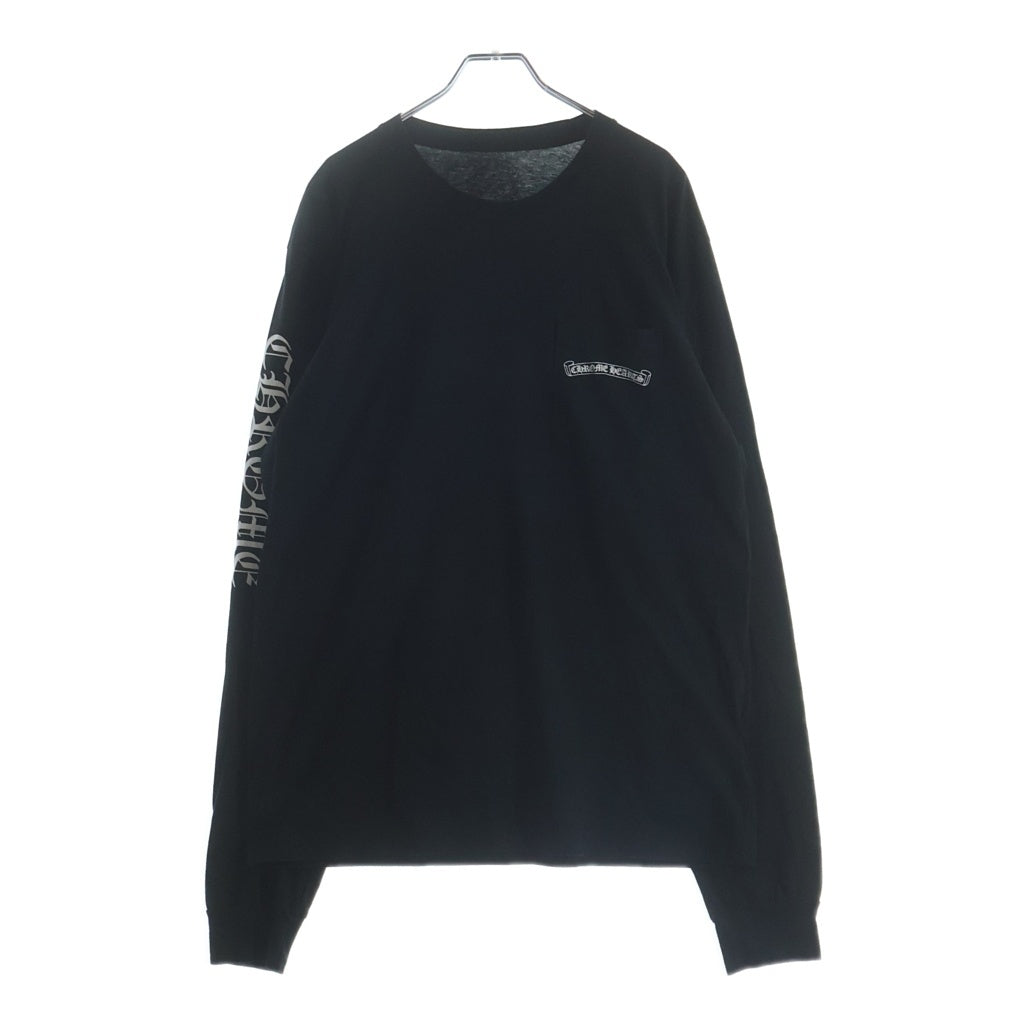 CHROME HEARTS(クロムハーツ) BACK CEMETERY CROSS PRINT L/S TEE バックセメタリークロスプリント長袖Tシャツ ブラック