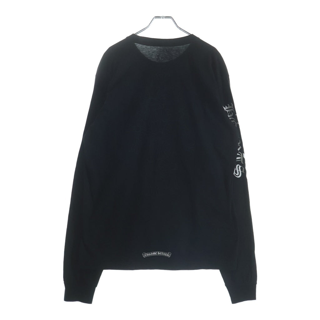 CHROME HEARTS(クロムハーツ) BACK CEMETERY CROSS PRINT L/S TEE バックセメタリークロスプリント長袖Tシャツ ブラック