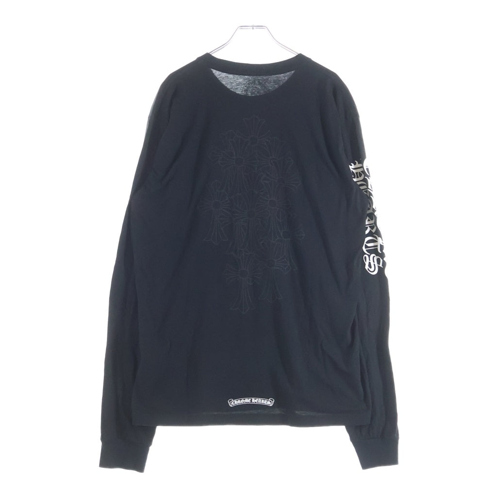 CHROME HEARTS(クロムハーツ) BACK CEMETERY CROSS PRINT L/S TEE バックセメタリークロスプリント長袖Tシャツ ブラック