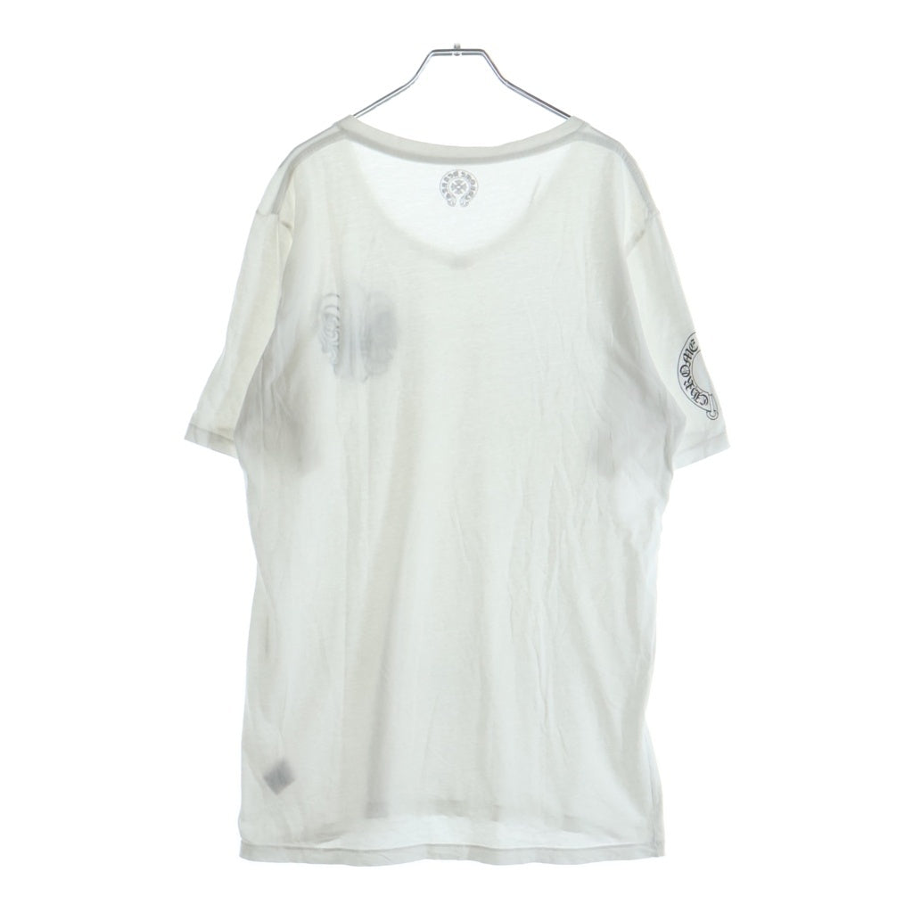 CHROME HEARTS(クロムハーツ) BS FLUER S/S TEE BSフレアプリントVネック半袖Tシャツ ホワイト