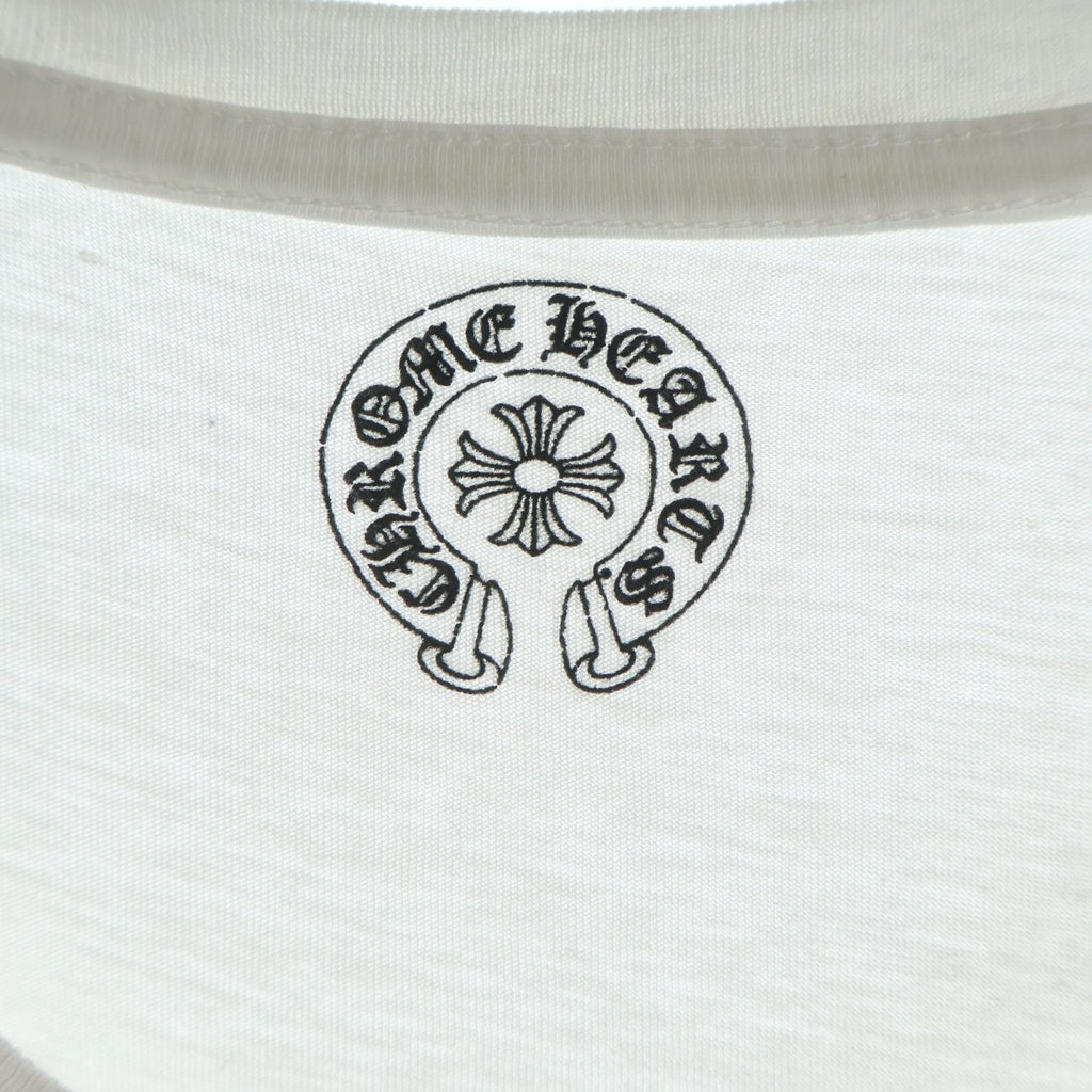 CHROME HEARTS(クロムハーツ) BS FLUER S/S TEE BSフレアプリントVネック半袖Tシャツ ホワイト