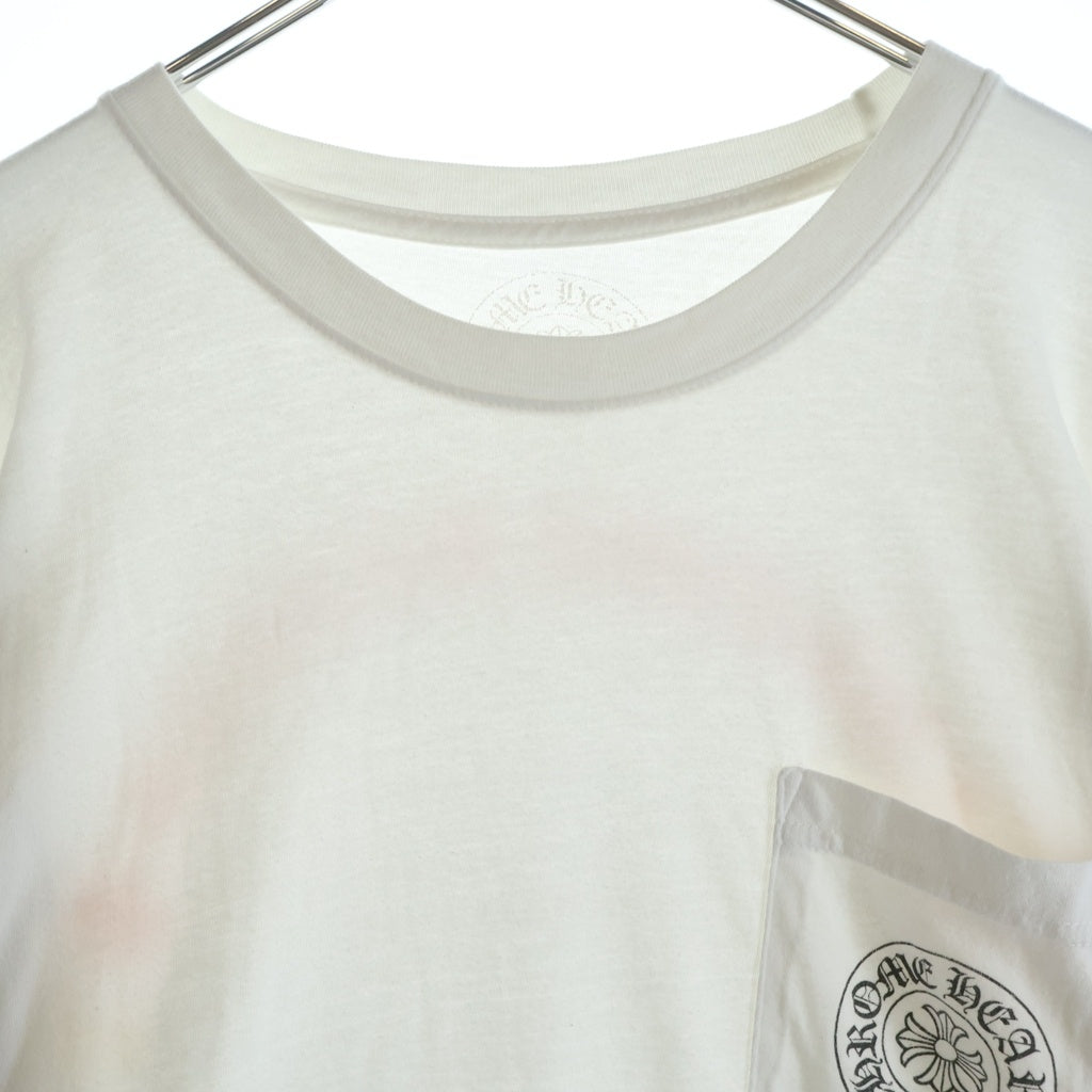 CHROME HEARTS(クロムハーツ) BACK GRAD CIRCLE LOGO FLRL L/S TEE バックグラデーション サークルロゴ フローラルプリント長袖Tシャツ カットソー ホワイト