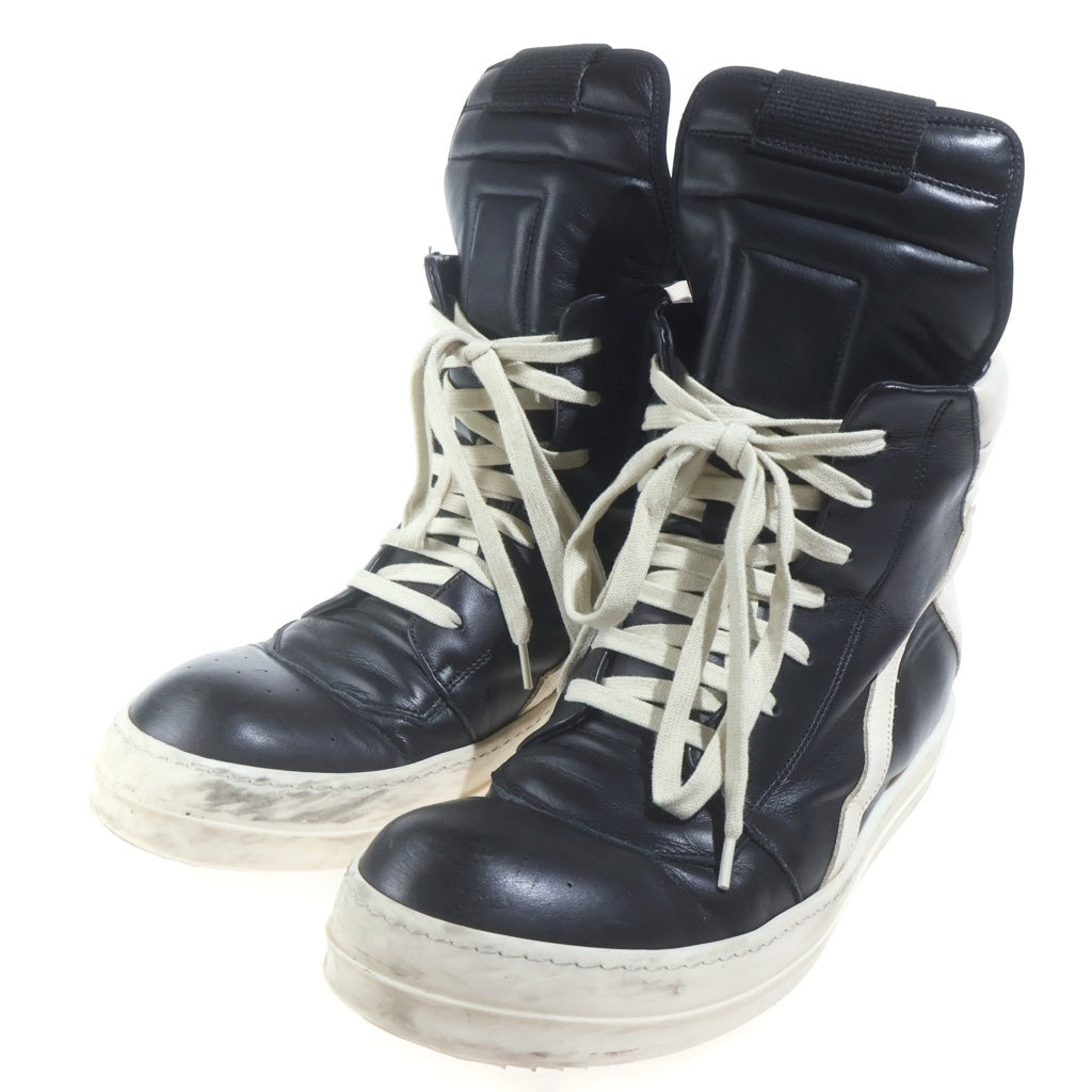 Rick Owens(リックオウエンス) GEOBASKET ジオバスケット レザーハイカットスニーカー シューズ ブラック/ホワイト 42