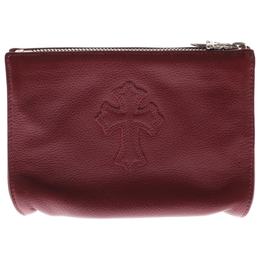 CHROME HEARTS(クロムハーツ) COSMETIC POUCH クロスパッチ コスメティックスポーチ レッド