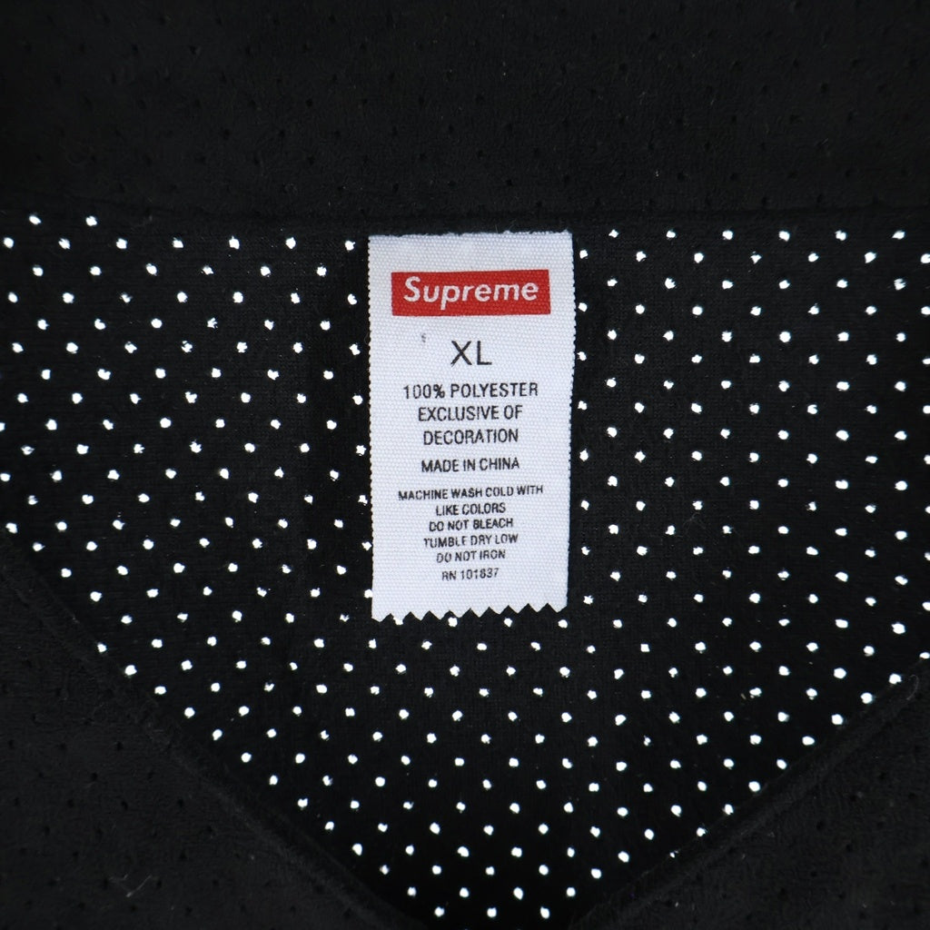 SUPREME(シュプリーム) 24SS Ultrasuede Mesh Baseball Jersey ウルトラスエード メッシュベースボール半袖シャツ ブラック