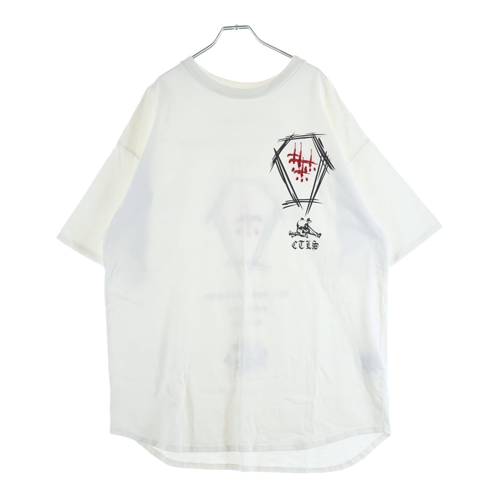 cvtvlist(カタリスト) ロゴ刺繍 ヘビーウェイトオーバーサイズ半袖Tシャツ 2101090307 ホワイト