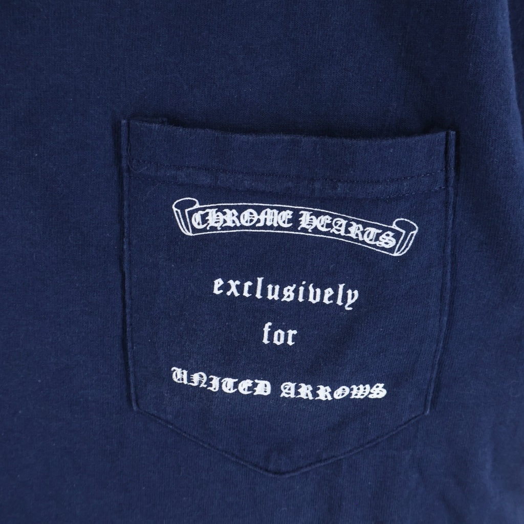 CHROME HEARTS(クロムハーツ) OLD ×UNITED ARROWS オールド ユナイテッドアローズ バックダガープリントTシャツカットソー ネイビー