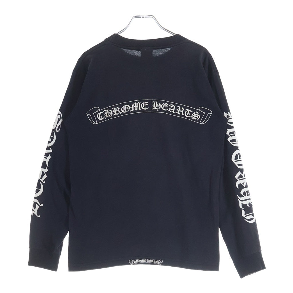 CHROME HEARTS(クロムハーツ) OLD オールド 袖英字ロゴ バックスクロールラベルプリント長袖Tシャツ ブラック