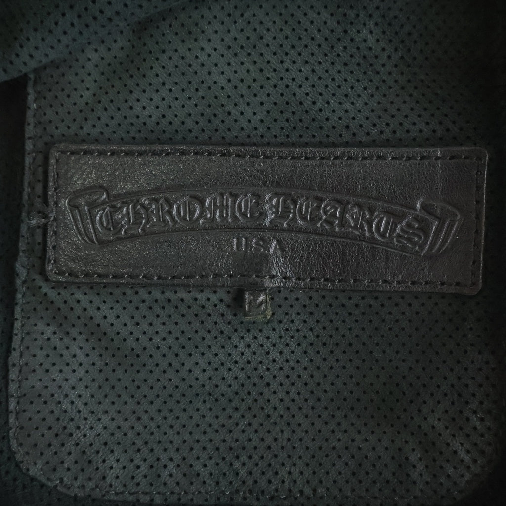 CHROME HEARTS(クロムハーツ) PUNCHING LTHR CRS BALL パンチングレザー クロスボール ノースリーブシャツ ブラック