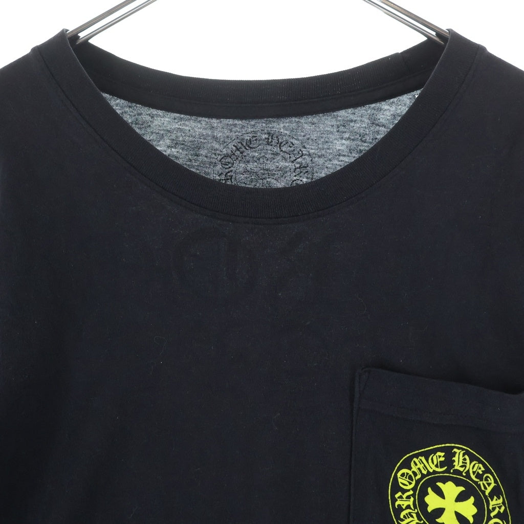 CHROME HEARTS(クロムハーツ) DBL FLRL L/S TEE ダブルフローラル バックロゴプリント長袖Tシャツ ブラック/イエロー
