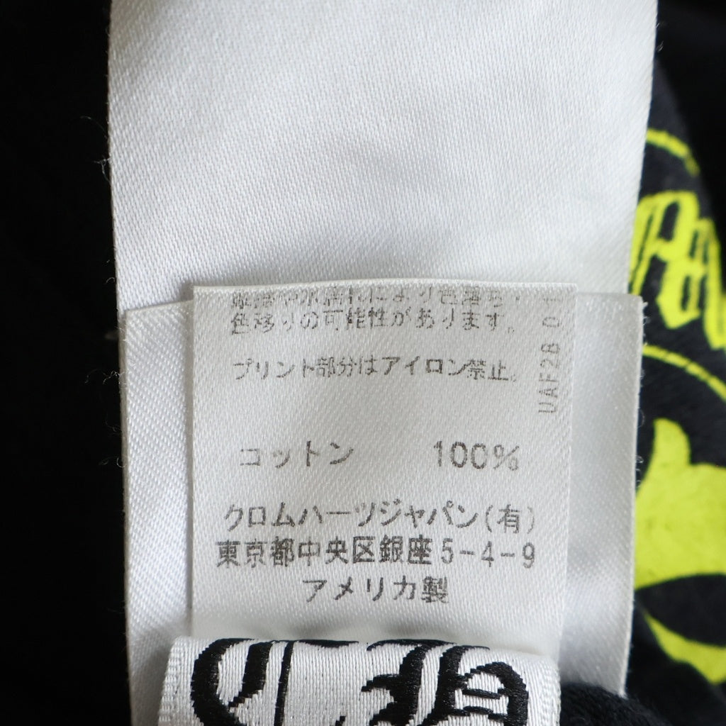 CHROME HEARTS(クロムハーツ) DBL FLRL L/S TEE ダブルフローラル バックロゴプリント長袖Tシャツ ブラック/イエロー