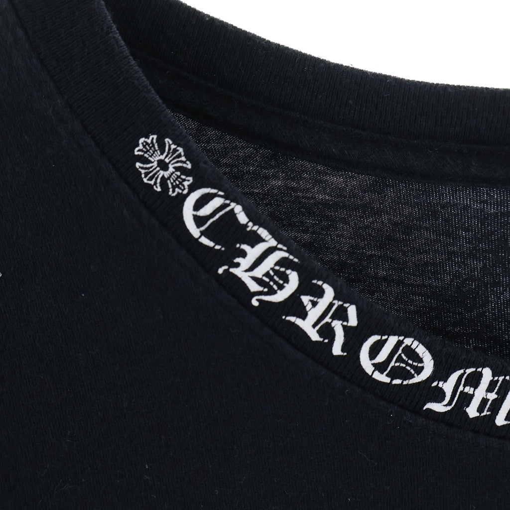 CHROME HEARTS(クロムハーツ) CH LS NECK LOGO L/S TEE ネックロゴプリント 袖ロゴ長袖Tシャツ ブラック
